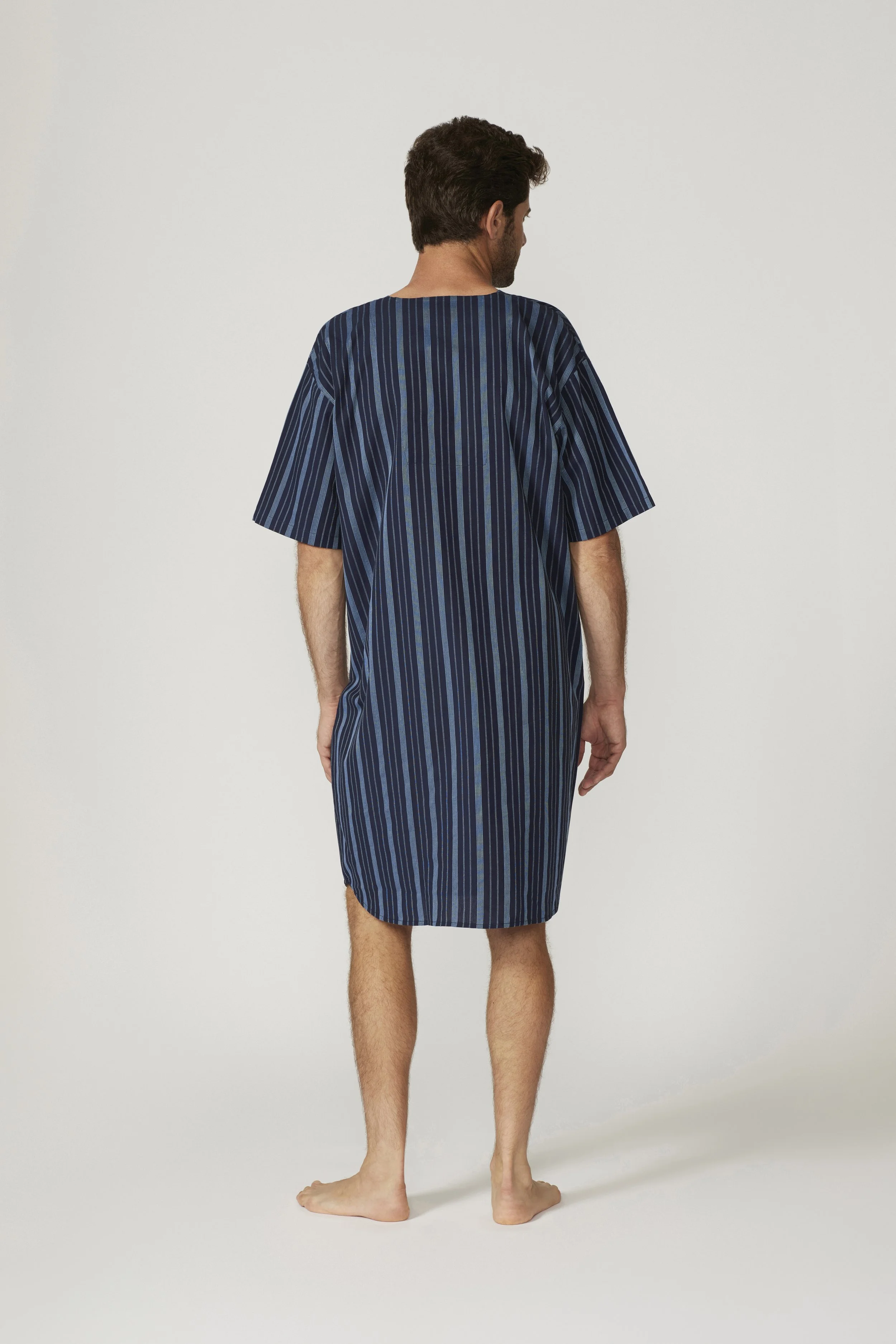 Baritone Stripe Short Sleeve Nightshirt Contare